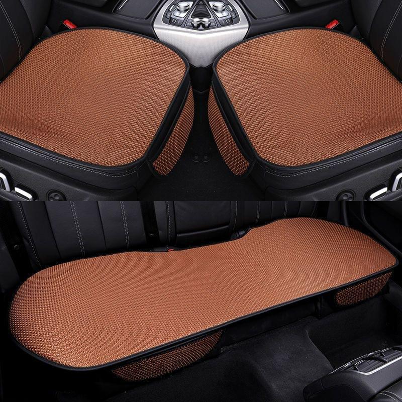 Cross-Border Summer Ice Silk Car Seat Cushion Set - 3-Piece, Cool, No Backrest