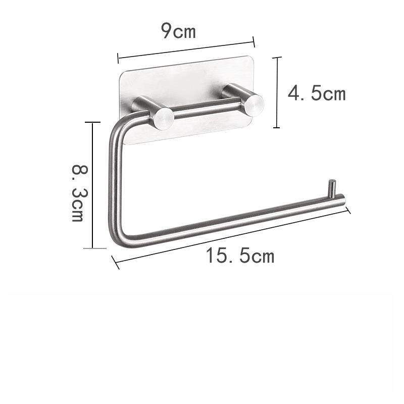 No Drilling Stainless Steel Tissue Holder, Square Towel Rack & Bathroom Toilet Paper Holder, Wall Mounted Bathroom Accessories