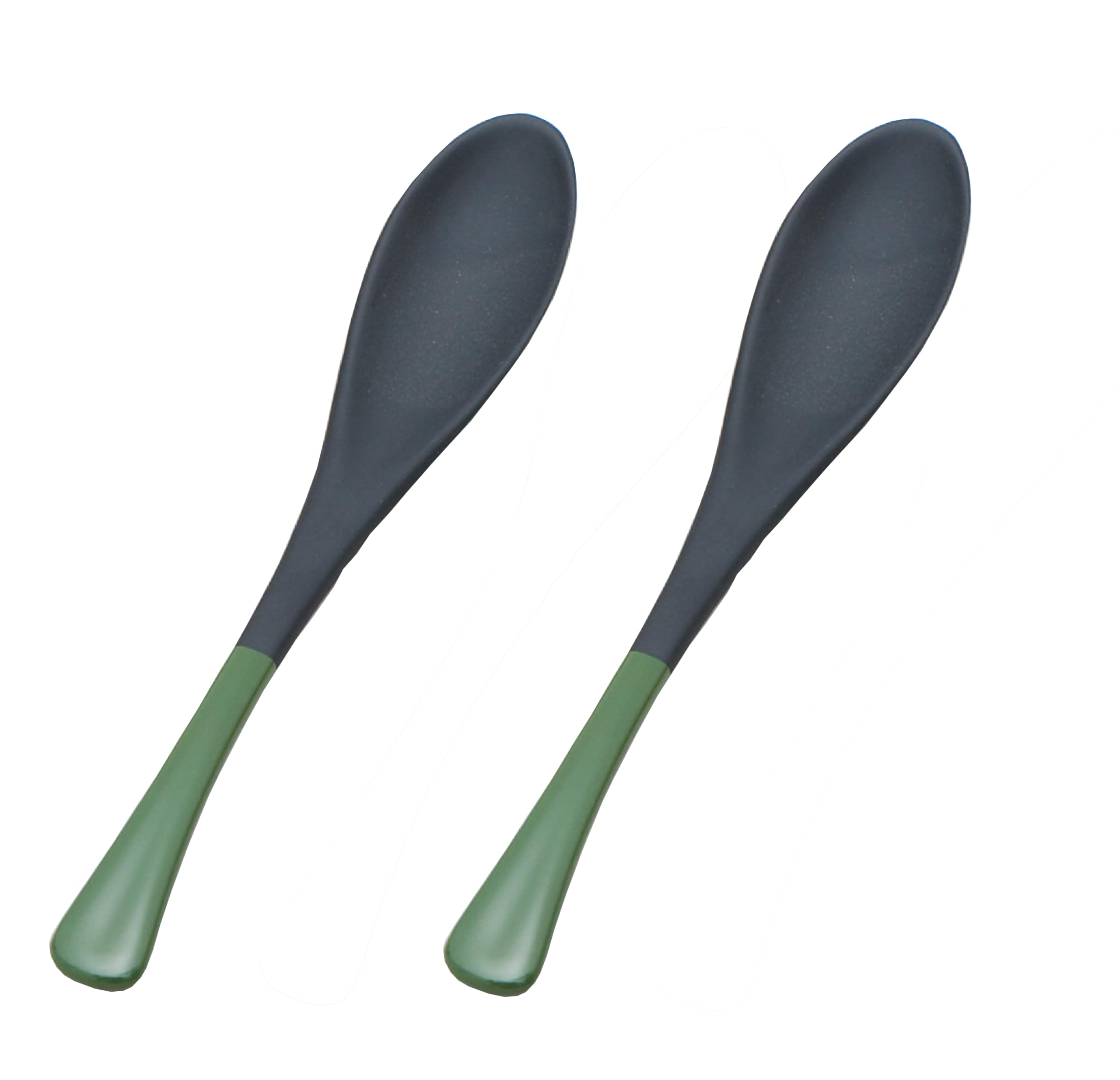 Wakaizumi Japanese Restaurant Porridge Set of Lacquerware, Lacquerware, Spoon, Black/Green, 2, H-59-95 чёрный