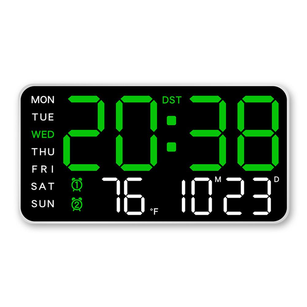 Digital Alarm Clock Electronic Wall Clock Large Number Display Bedside Alarm Clock Boarderless Wall-mounted Clock for Students