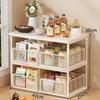 Multi-Layer Metal Storage Rack Solid Wood Countertop Storage Rack  Kitchen Countertop