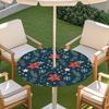 Outdoor Round Table Cover With Geometric Waterproof Elastic Hem Patio Garden Deck