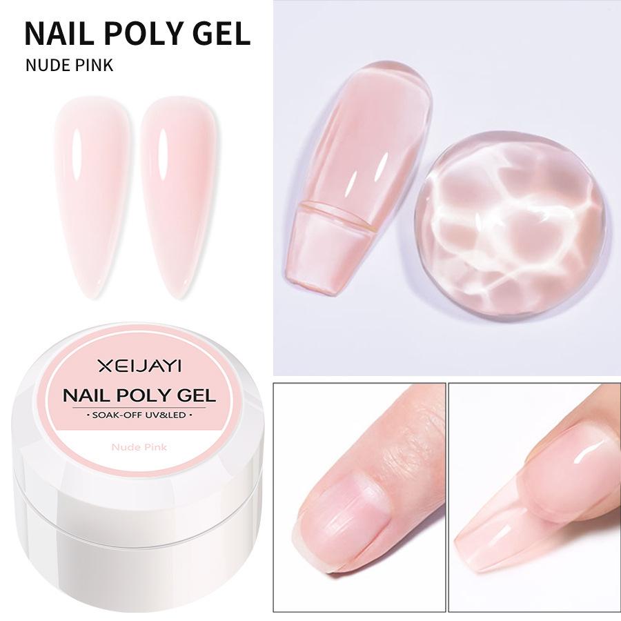 UV/LED Gel na prodlužování nehtů Křišťálový fototerapeutický gel Modelovací Rychle vytvrzující Pevný gel DIY Salon Nástroj pro nail art