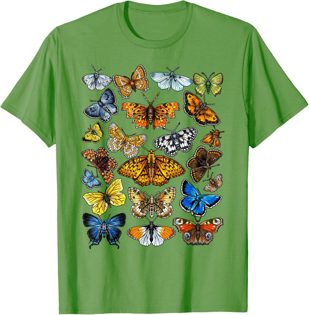Butterfly Collection Graphic Tee Men Women Casual Short Sleeve Crewneck T-Shirt