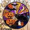 Drop-shipping New Arrival POD Printed 3D Embossed Halloween Stained Glass Suncatcher  Hanging Ornament Home Decor Sun Catcher