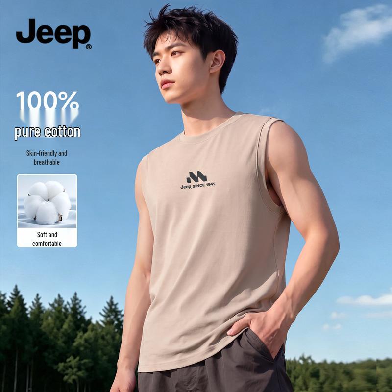 JEEP Men s Heavyweight Cotton Sleeveless Vest 2XL