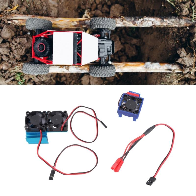 Double Cooling Fan Set For 540 3660 Motors 2000RPM Efficient Heat Dissipation for 1/10 Remote Vehicle