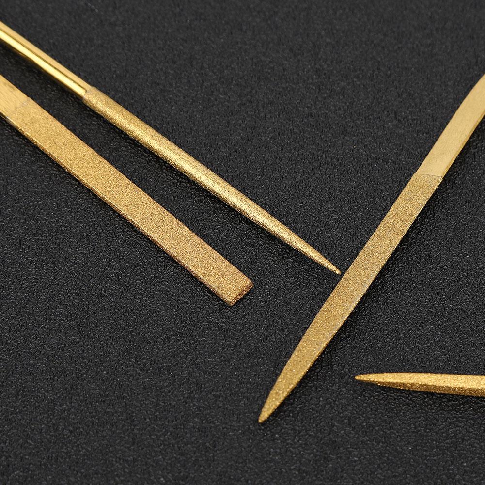 3x140mm Titanium Plated Steel Diamonds Needle Files Tools Kit for Steel Ceramics Filing