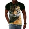 Summer Men Animal Tiger Graphic T Shirts Personality Fashion Cool Style Pattern Print T-shirt Trend Hip Hop Short Sleeve T-shirt