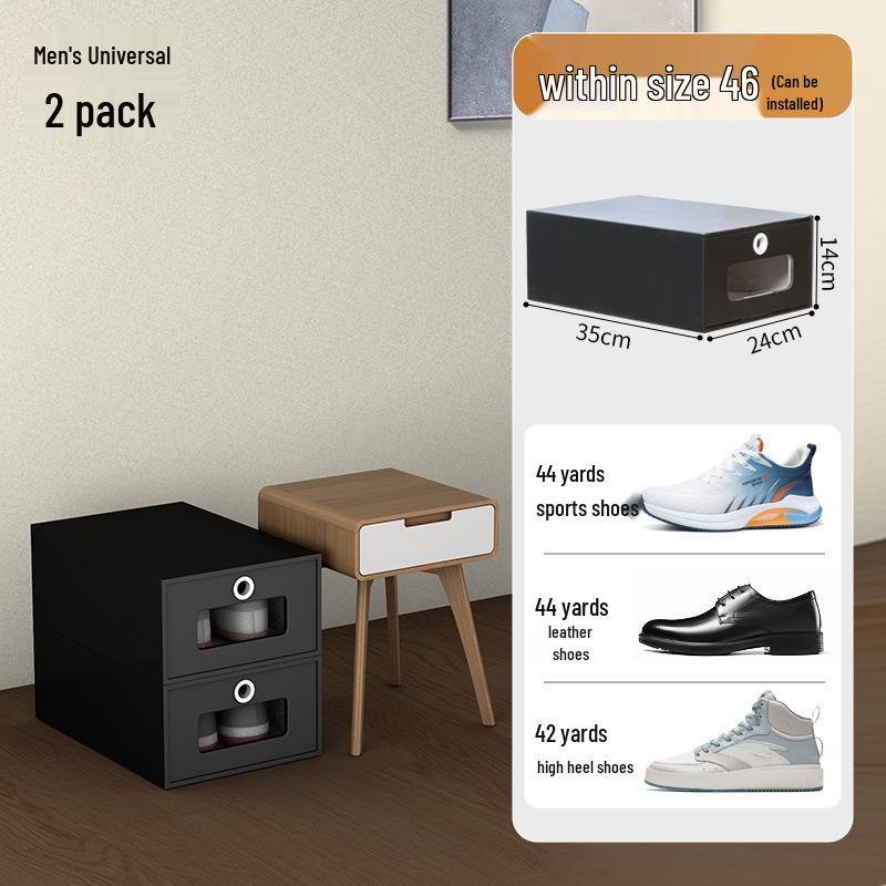 Schuhregal: Platzsparende transparente Kraftpapier-Aufbewahrungsboxen