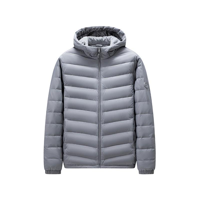 Mens 85% White Duck Down Lightweight Hooded Puffer Jacket Winter Casual Warm Coat
