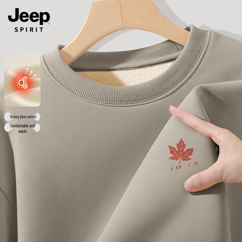

JEEP SPIRIT Men s Loose Round Neck Fleece Sweatshirt 3XL