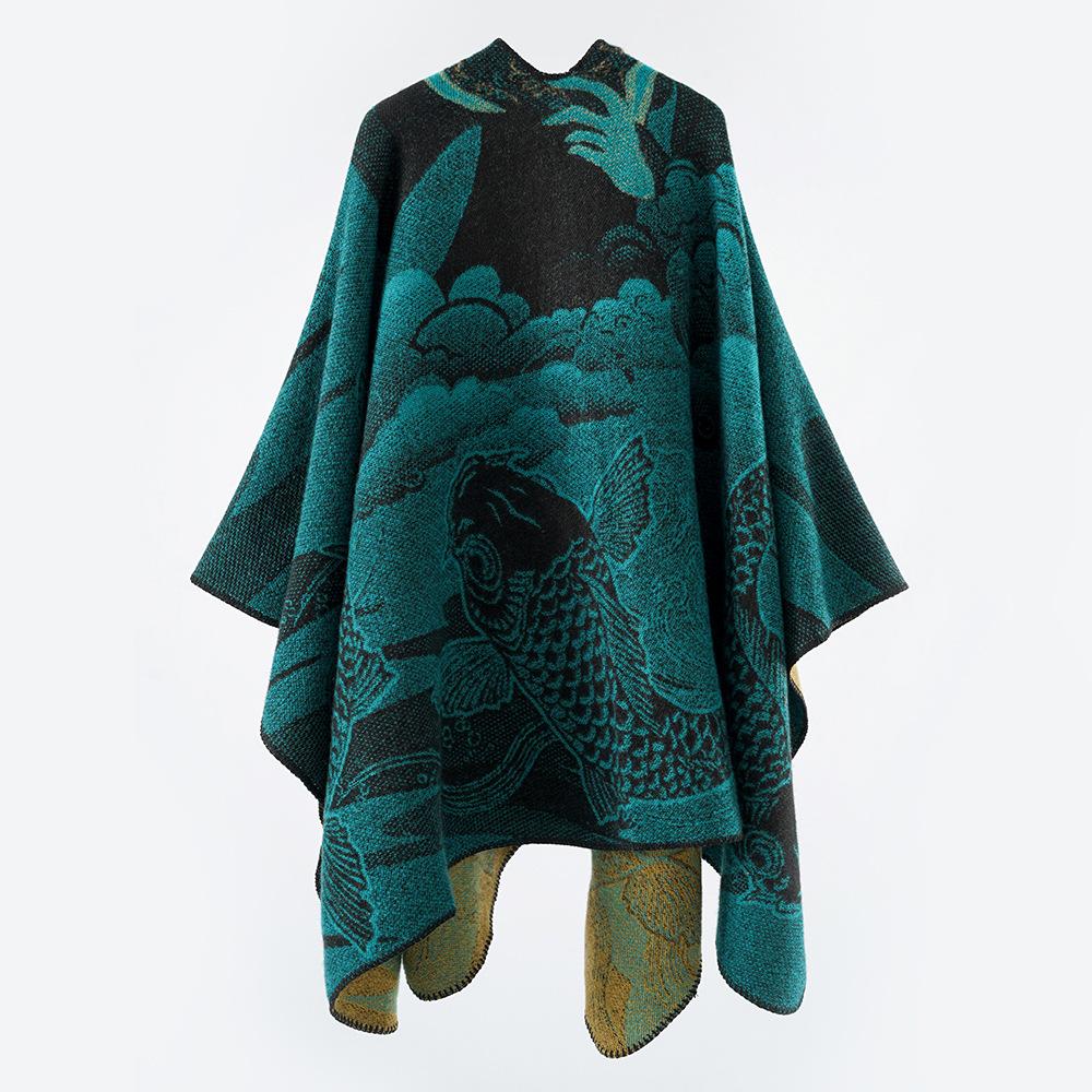 European American Street Style Camouflage Split Warm Shawl Scarf