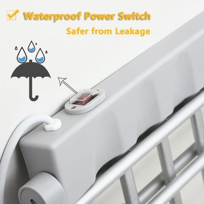 45-55℃ Sèche-Linge électrique, 50Hz-230W électrique Sèche-Linge Pliable, 18 Barres, étendoir à Linge Chauffant électrique Ailé A601