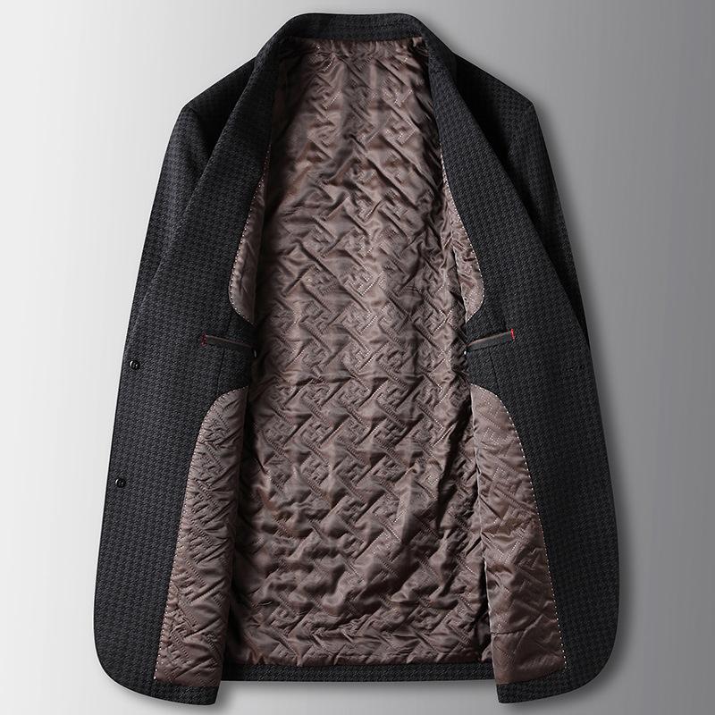 Autumn and Winter Padded Cotton Light Luxury Business Knitted Single West Youth Thickened Suit Warm Jacket