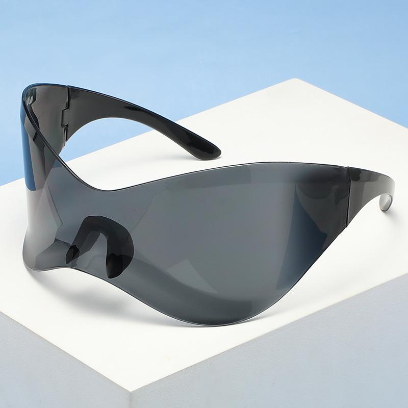 Y2K Designer Oversized Sunglasses Women Men Vintage Steampunk Luxury Sport Rimless Goggles UV400 Protection Trendy