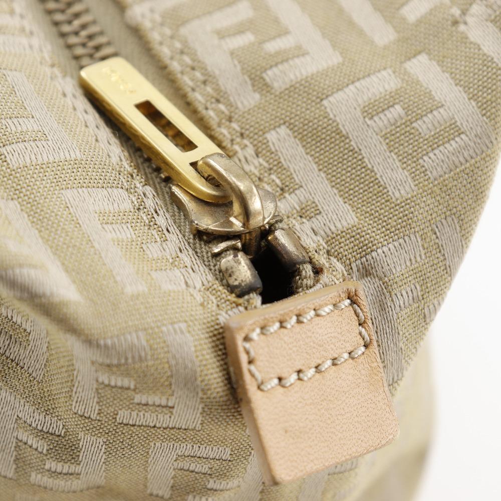 Fendi Zucca Handbag Beige Canvas Women Used