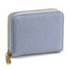 Pragma Women's Bellows Mini Wallet, Holds All Cards, Genuine Italian Leather, Zip-Around Wallet (Light Blue)