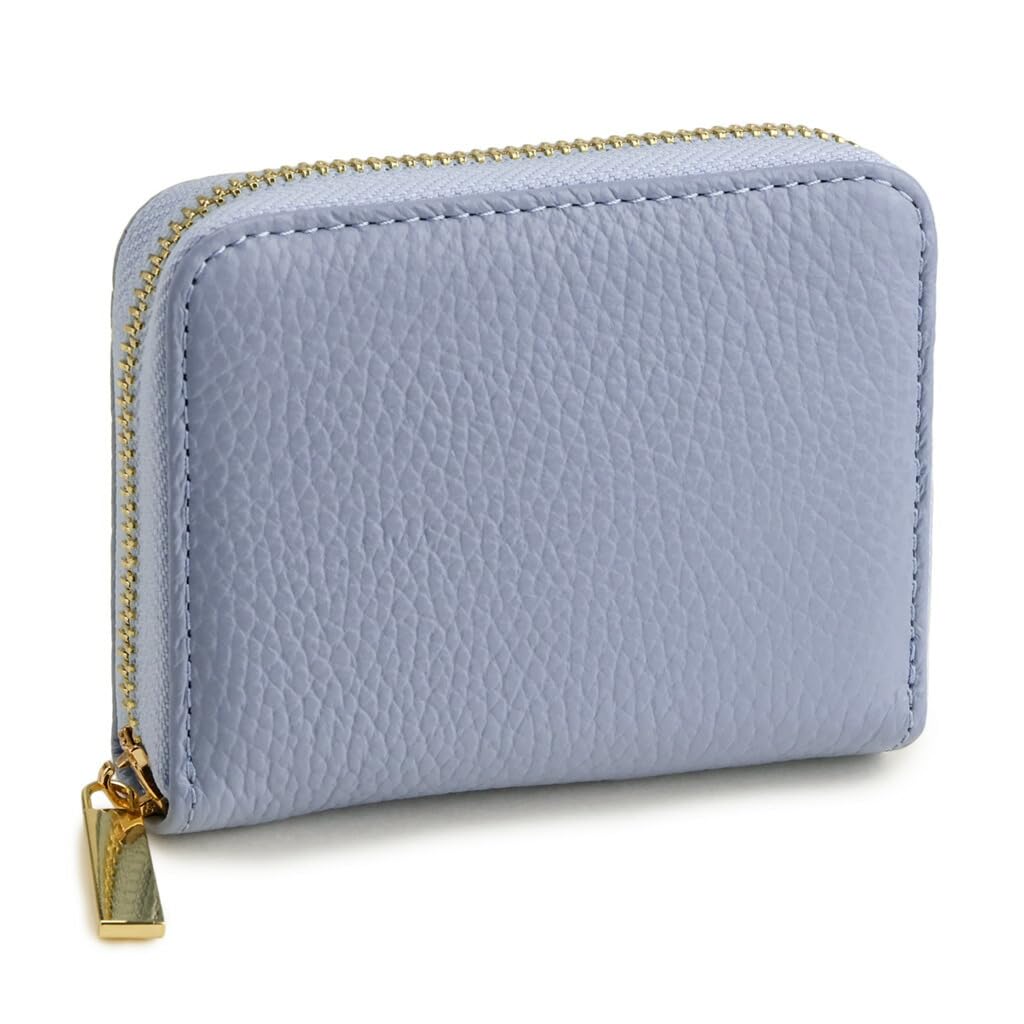 

Pragma Women s Bellows Mini Wallet, Holds All Cards, Genuine Italian Leather, Zip-Around Wallet (Light Blue)