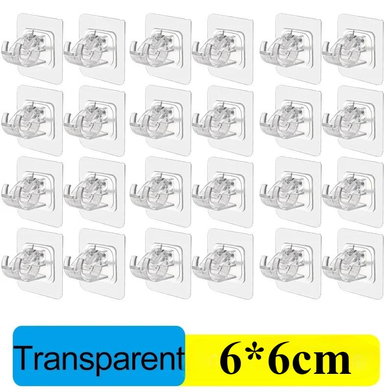 

Самоклеящиеся крючки Крючок-зажим для карниза без прокола Подвесной держатель для карниза для душевой занавески Бытовой фиксированный держатель для подвесного крючка transparent 10pcs