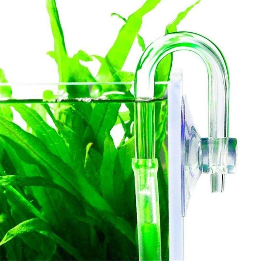 New U Shape CO2 Atomizer Transparent Glass Glass Tube Check Valve Suction Cup Glass Tube Aquarium Plant Supply
