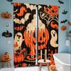 2PCS Halloween Curtains, Ghost Pumpkin Bat Black, Digital Print, Bedroom Living Room, Office, Polyester, Window Drapes