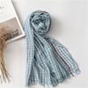 Fashion Plaid Cotton Linen Women's Scarves Autumn Winter Warm Neckerchief Pashmina Casual Small Lattice Tassel Bufandas Shawls