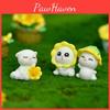Adorable Resin Sunflower Cat Miniature Charming Cartoon Garden Decor Animal Figurine