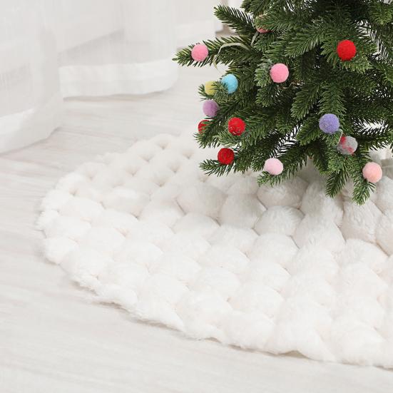 Christmas Tree Skirts Round Plush Xmas Trees Base Cover Carpet Mat Ornaments for Home