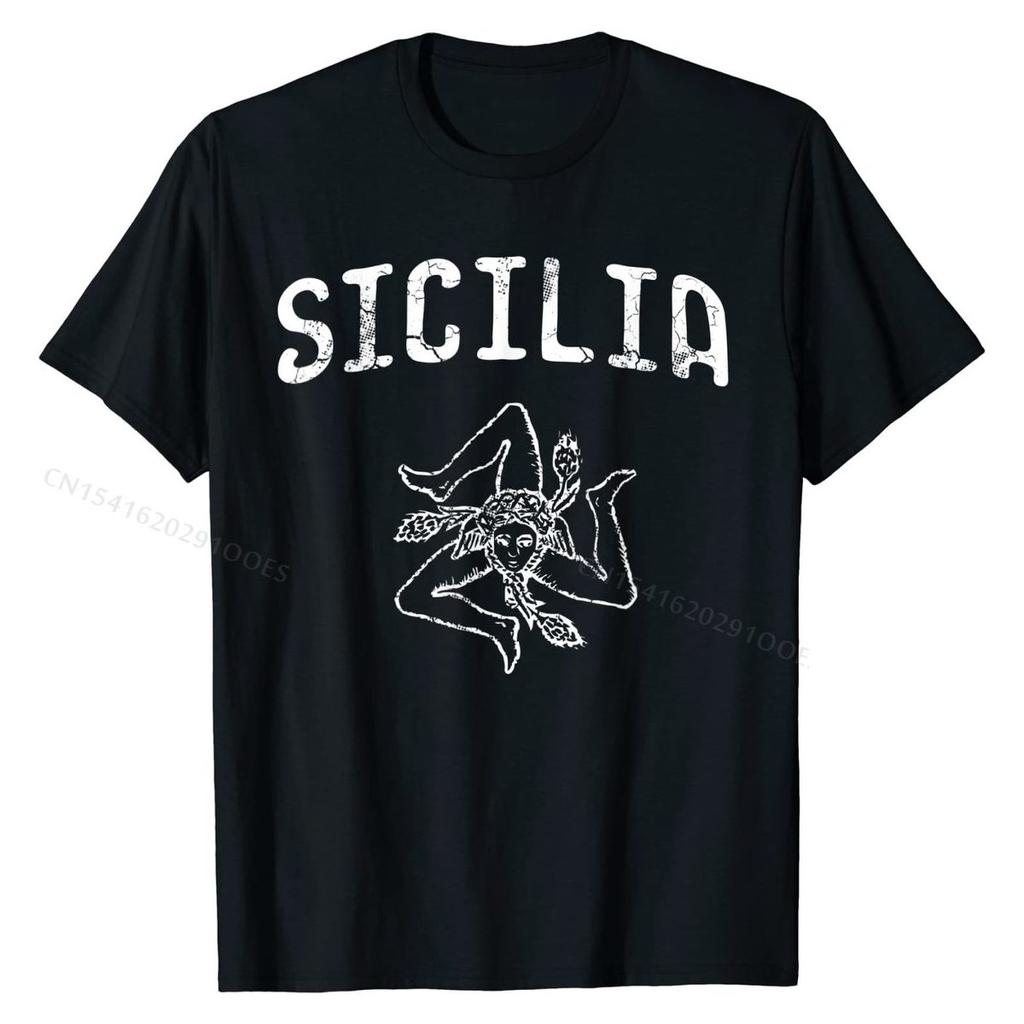Sicilia Italy Sicily Sicilian Siciliano Italia Italian T-Shirt Printed On T Shirts Faddish Tops T Shirt Cotton Men Casual
