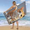 Cats and Dogs Beach Towel, Cute Pets Oversized Quick Dry Absorbent, Sand Free Lightweight Travel Pool Blanket Mat