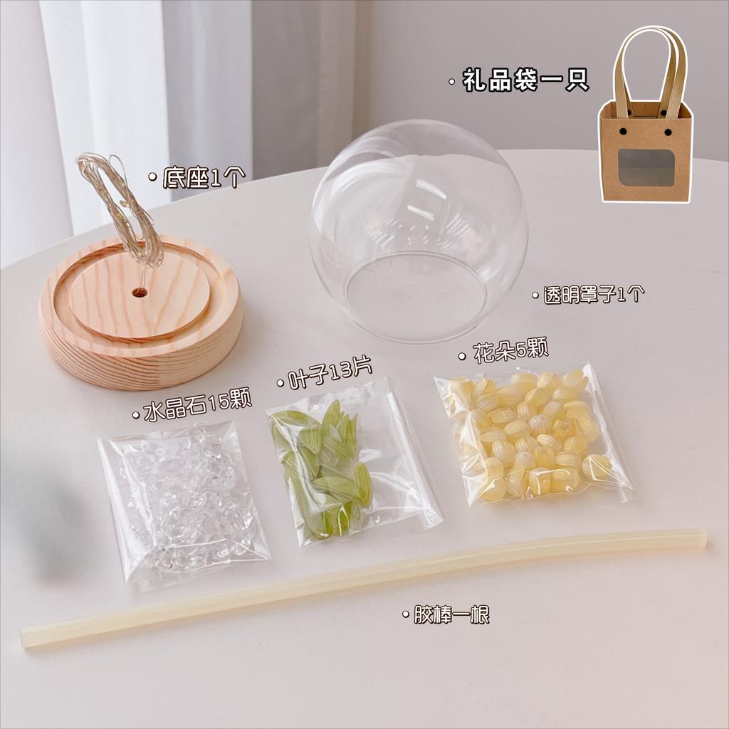 Handgefertigte künstliche Blume Tulpe Nachtlicht Schrumpffolie DIY-Material Nachttisch-Schlaflicht Ornament Valentinstagsgeschenk