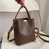 Simple Solid Color Crossbody Bags Women Elegant Shoulder Portable Bucket Bag