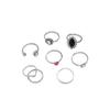 Jewelry Combination Black Gemstone Horse Eye Red Diamond 8-Piece Set Ring