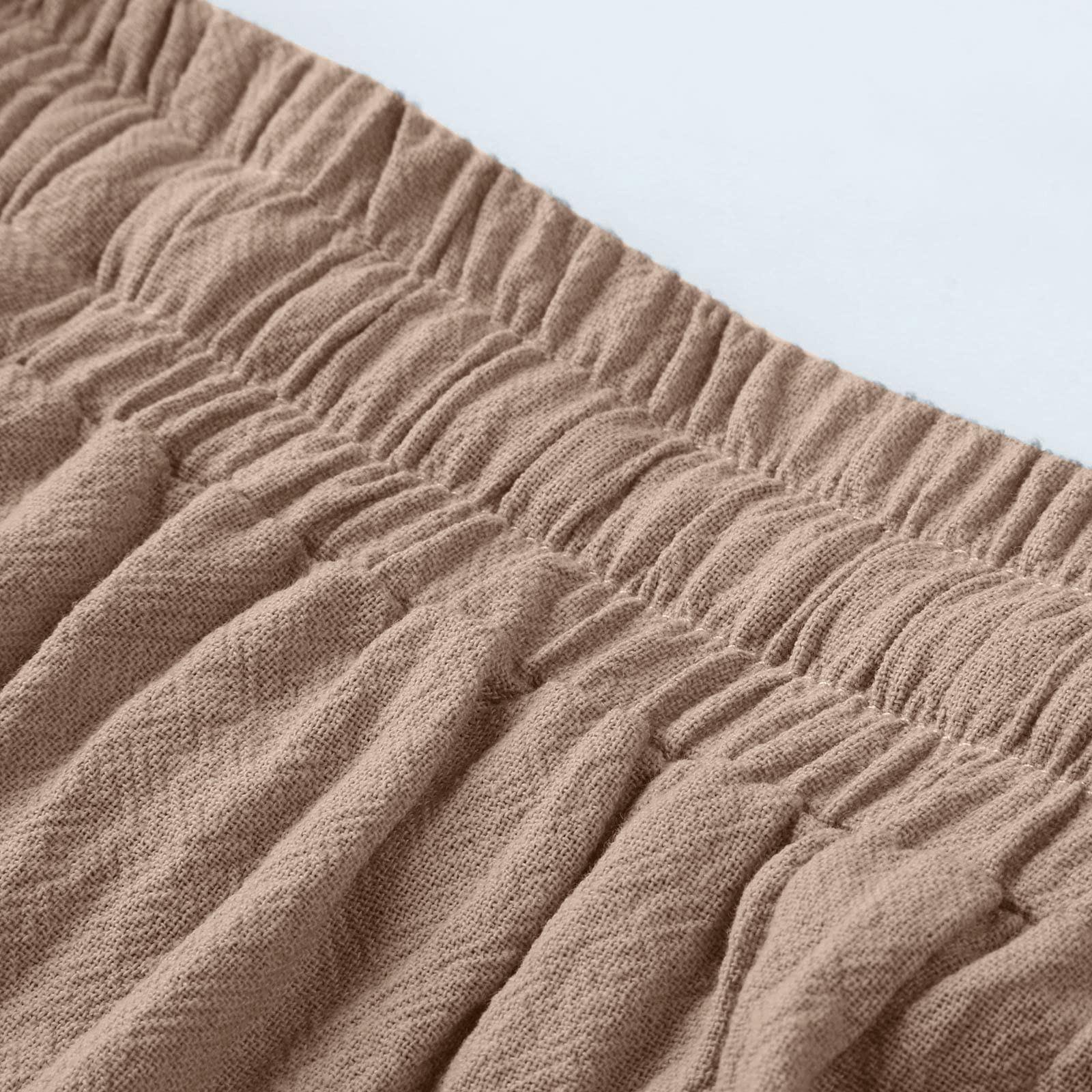 Мужские повседневные свободные однотонные хлопковые льняные брюки с эластичным галстуком — фото 19