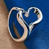 1 Piece of 925 Sterling Silver Exquisite Heart-shaped Ring with an Opening, Fashionable Women's Accessory Jewelry Gift