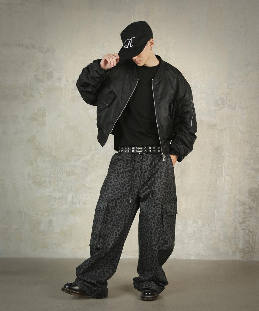 ROCKPSYCHO Leopard Cargo Pants Dark Navy