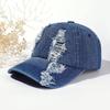Sunscreen Hat Washed Denim Hats Adjustable Sunshade Cap Cool Holed Baseball Cap  Girls