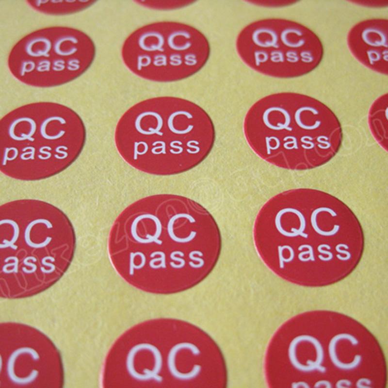 3000 Stück 1 cm QC PASS Papieretikett Qualitätskontrollaufkleber Fabrik Produkt Häkchen Herstellung Verarbeitung Inspektionsetikett