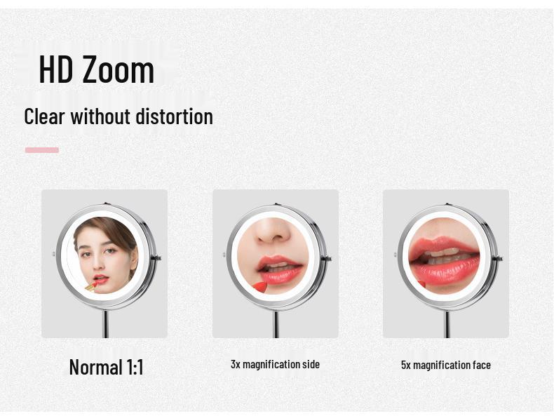 Wall-Mounted LED High-Definition Vanity Mirror: French Telescopic Lighted Makeup Mirror for Hotel Bathrooms.