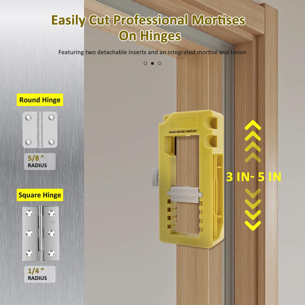 Door Hinge Mortise Jig Kit Sturdy Door Hinge Router Template Cabinet Door Hinge Installation Kit Door Hinge Mounting Jig Templat