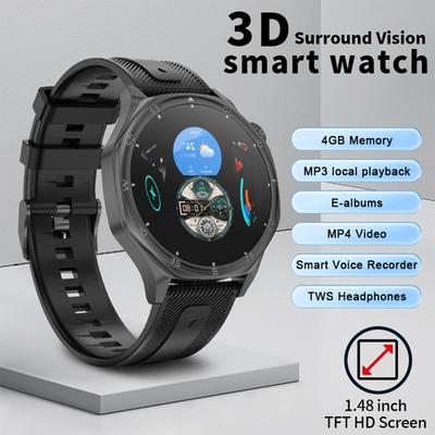 LIGE New Smart Watch 4GB Large Memory Bluetooth Call Men's Smart Watch Outdoor Sports Health Detection Waterproof Smart Bracelet
