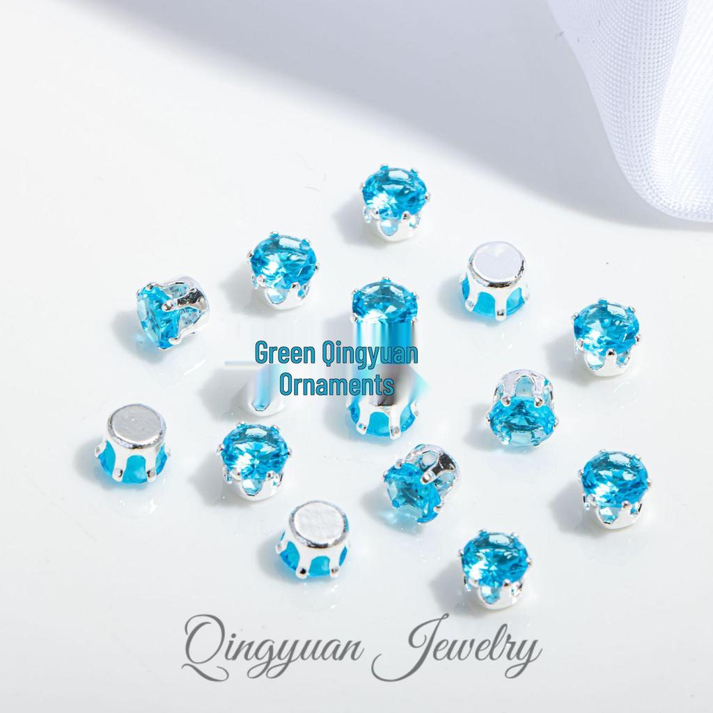 Round Claw Zircon Crystal DIY Jewelry Accessories for Bracelets, Necklaces, Wedding Dresses, and Dance Costumes