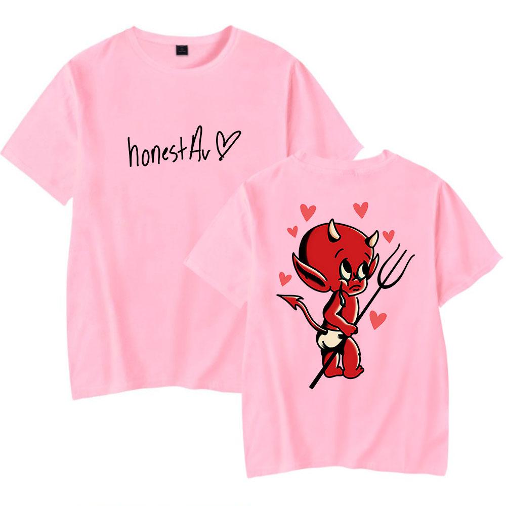 

Женские Мужские Футболки Honestav Футболка с Мультяшным Принтом Летняя Повседневная Женская Мужская Одежда Модные Футболки XXS розовый