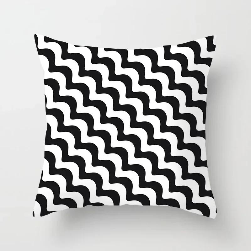 Brand New Simple Black White Geometry Cushion Case Hot Modern Nordic Decorative Pillows Case Livingroom Sofa Couch Throw Pillows