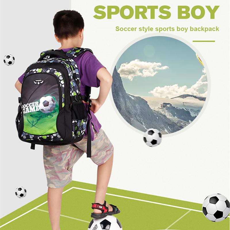Top Quality Orthopedic Boys School Bags Football Pattern Backpacks Children Kids Satchels Boys Shoulder School Bag Kids Packsack