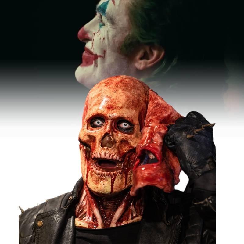 Scary Halloween Joker Jack Skellington Double Layer Latex Mask For Terrifying Costumes