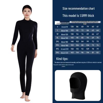Longchan 1.5mm Women's One-Piece Wetsuit with Hood
