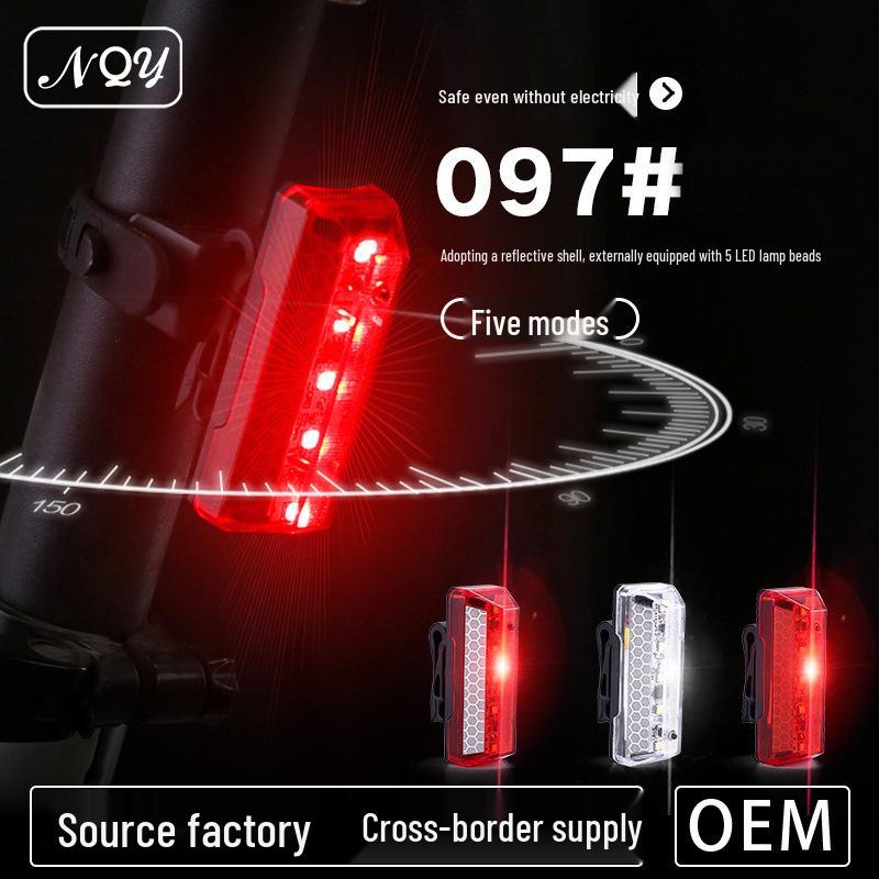NQY USB Rechargeable Rainproof Bicycle Taillight with Long Battery Life