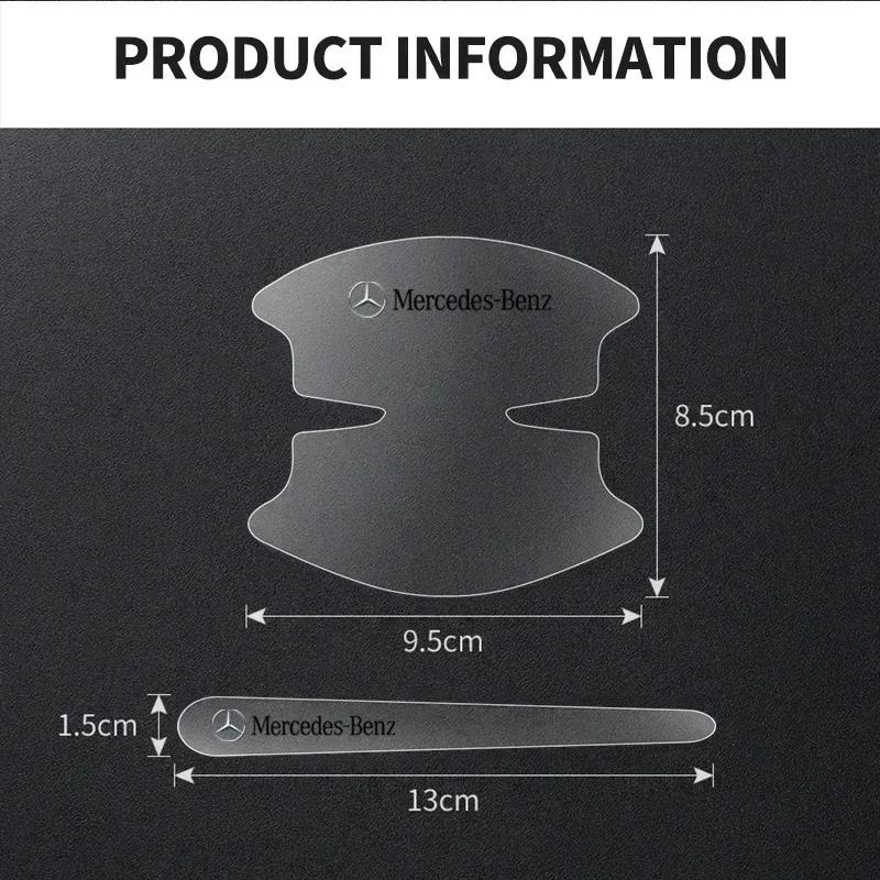 8Pcs Transparent Car Door Handle Bowl Decoration Badge Sticker For Mercedes Benz W211 W205 W213 W203 C218 A207 CLA CLS E Class